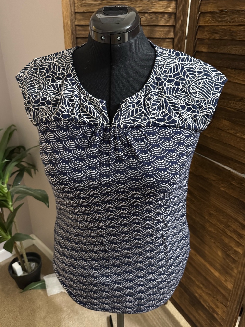 Skies are blue L stretch top